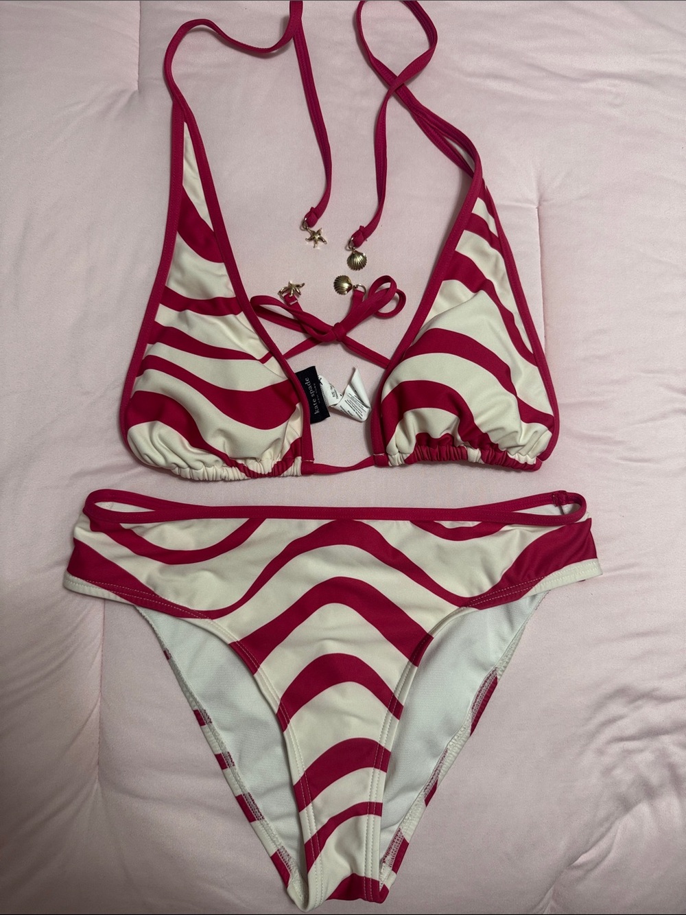 Kate Spade Women’s Two-Piece Wave Stripe Bikini - Pink & White